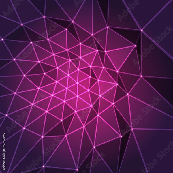Fototapeta Abstract background wireframe polygonal 3d triangles shapes