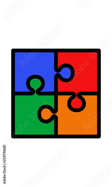Obraz Flat icon. Creative puzzle