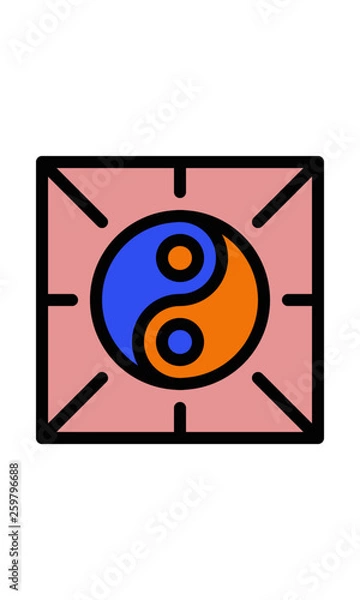 Obraz Flat icon. Yin Yang