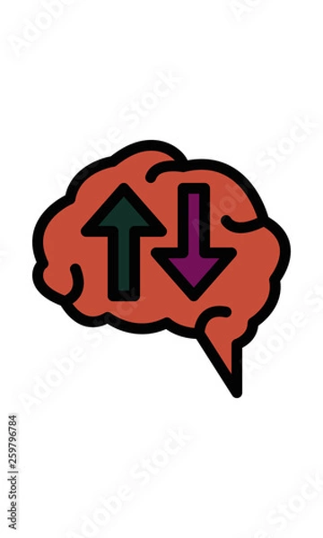 Obraz Flat icon. Brain moving