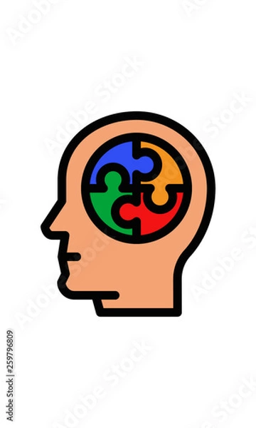 Obraz Flat icon. Creative head