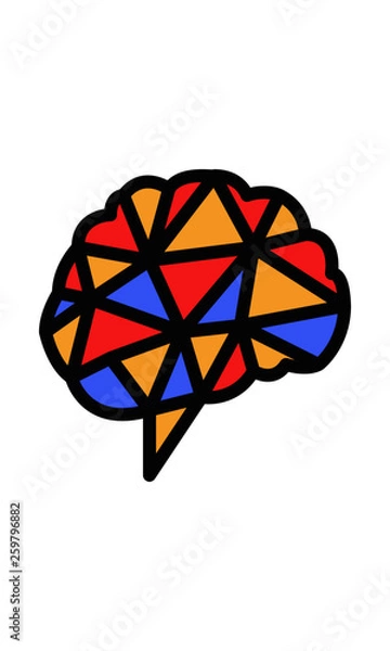 Obraz Flat icon. Color brains
