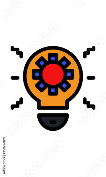 Obraz Flat icon. Creative lamp