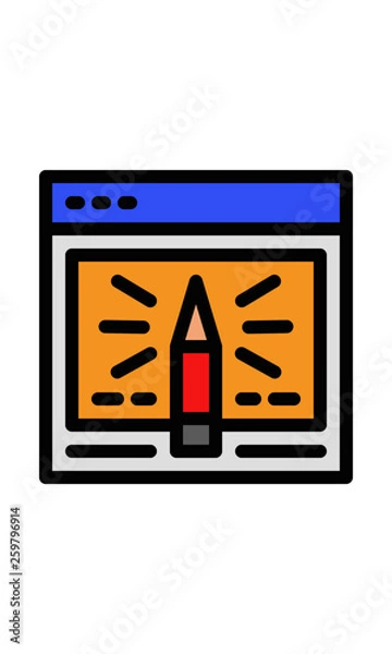 Obraz Flat icon. Web drawing