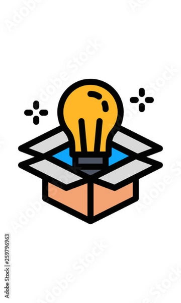 Obraz Flat icon. Creative box