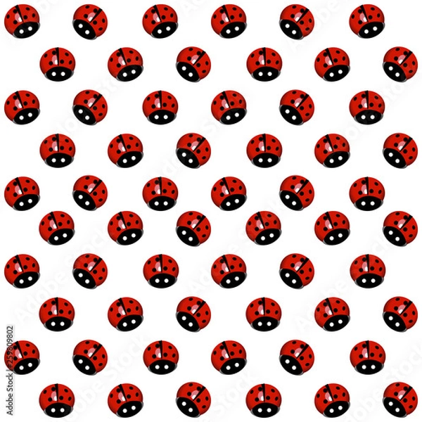 Obraz pattern of ladybirds, red, illustration