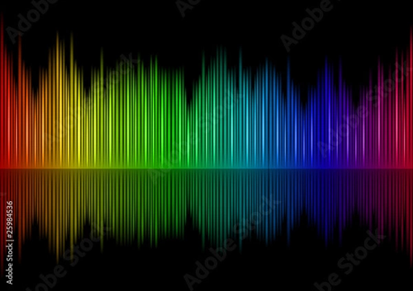 Fototapeta Colorful Sound waveform (editable vector) on black