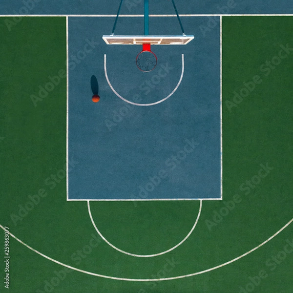 Obraz Half baksetbolnoy areas. Top view.