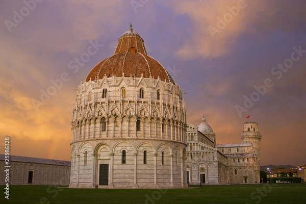 Obraz Sunset in Piazza dei Miracoli, Pisa