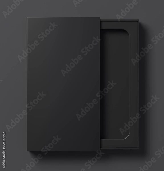 Obraz Black phone box template half open - 3D illustration