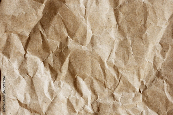Obraz Crumpled brown paper background
