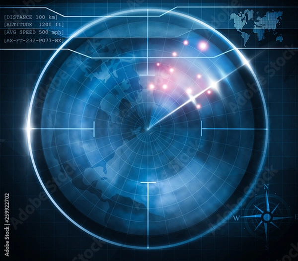 Obraz niebieski ekran radaru