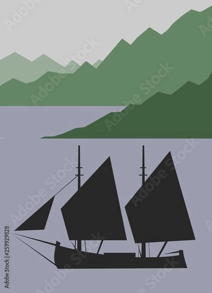 Obraz Sailing Boat on Water