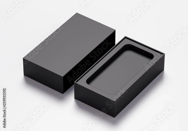 Obraz Empty black phone box  - 3D illustration