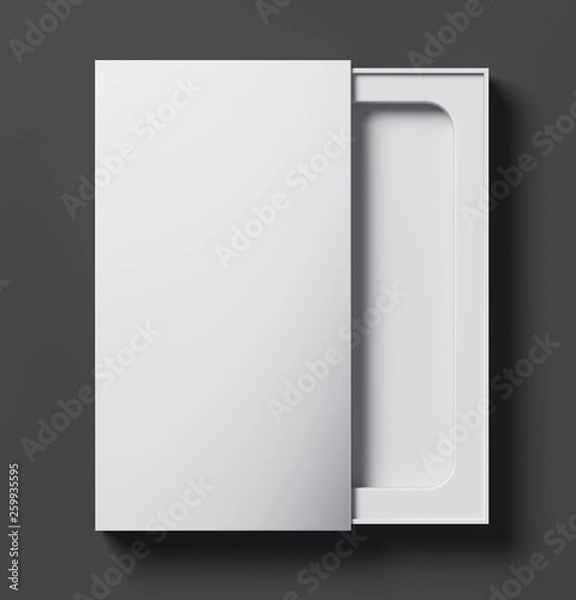 Obraz White phone box template half open - 3D illustration