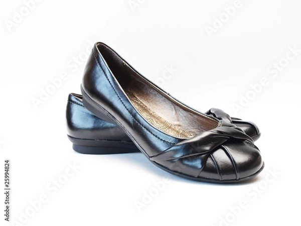Obraz Black Leather Flat Shoes