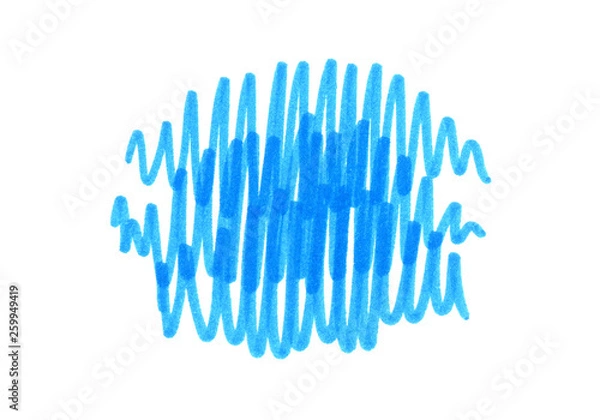 Fototapeta Abstract bright blue touches texture on white
