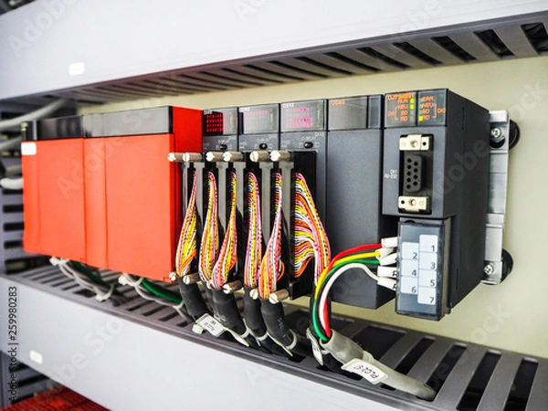 Fototapeta Programmable logic control for control systems of industry such as power plant, chemical, oil and gas.