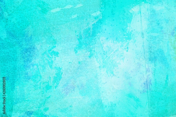 Fototapeta The abstract bright blue surface has a brush painted on the background for graphic design. 