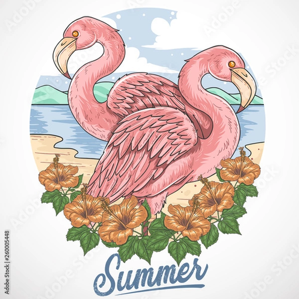 Obraz FLAMINGO BIRD VECTOR SUMMER
