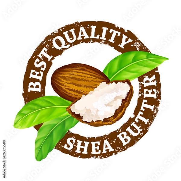 Obraz Vector grunge rubber stamp Best quality shea butter on a white background.