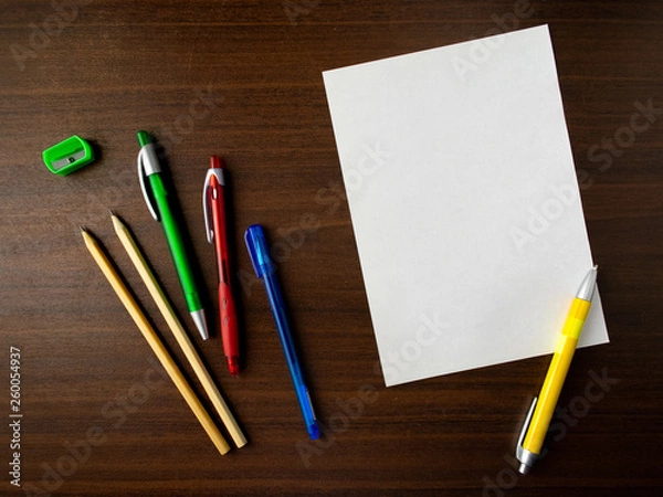 Obraz work-table pen paper