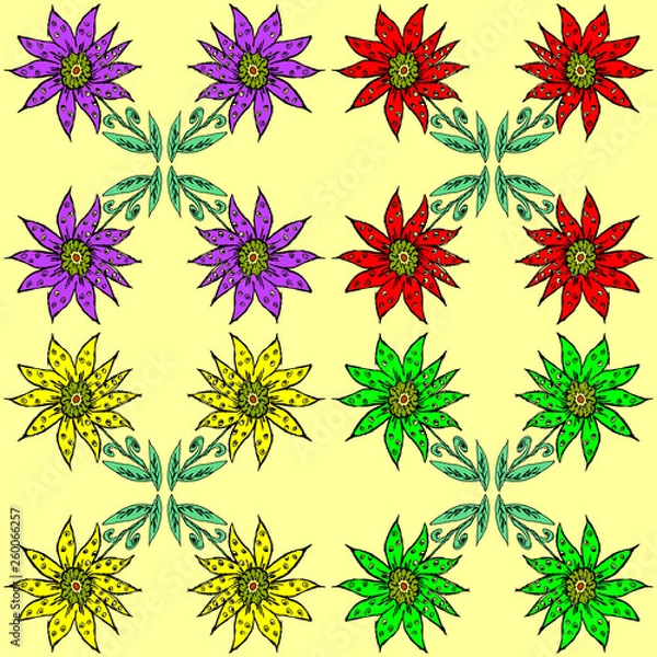Fototapeta Flower seamless pattern vector