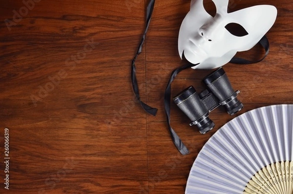 Obraz Theater set with white mask