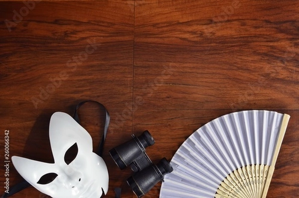 Obraz Theater set with white mask