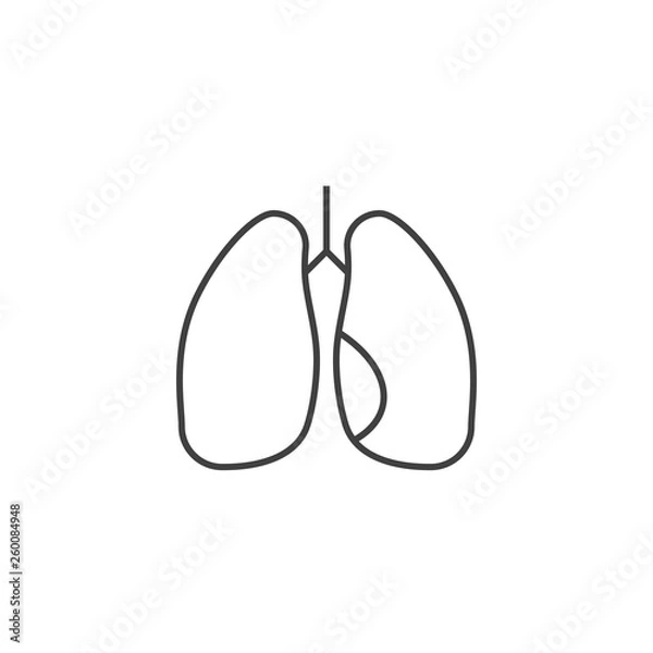 Fototapeta Lungs Vector Line Icons