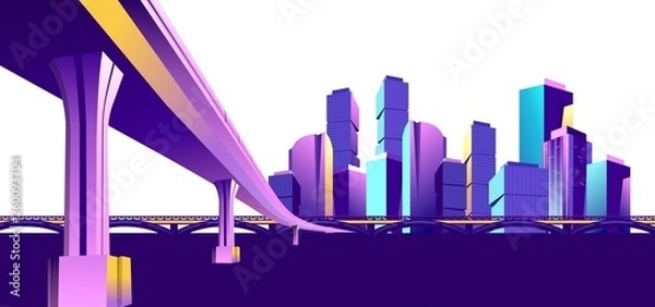 Obraz Vector banner night city