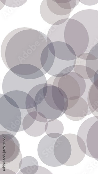 Fototapeta Gray translucent circles on a white background. 3D illustration