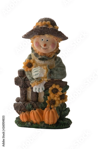 Fototapeta Decorative toy sculpture for the garden. Souvenir. Isolated on white background.