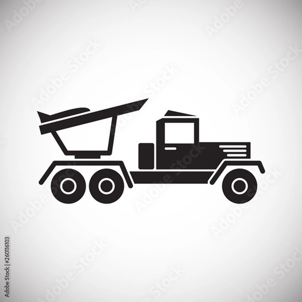 Fototapeta Military vehicle icon on background for graphic and web design. Simple vector sign. Internet concept symbol for website button or mobile app.