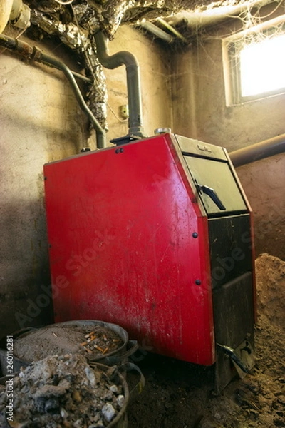 Fototapeta Old furnace, smog problem