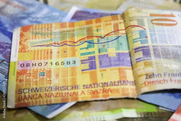 Fototapeta Swiss Franc Bank Notes