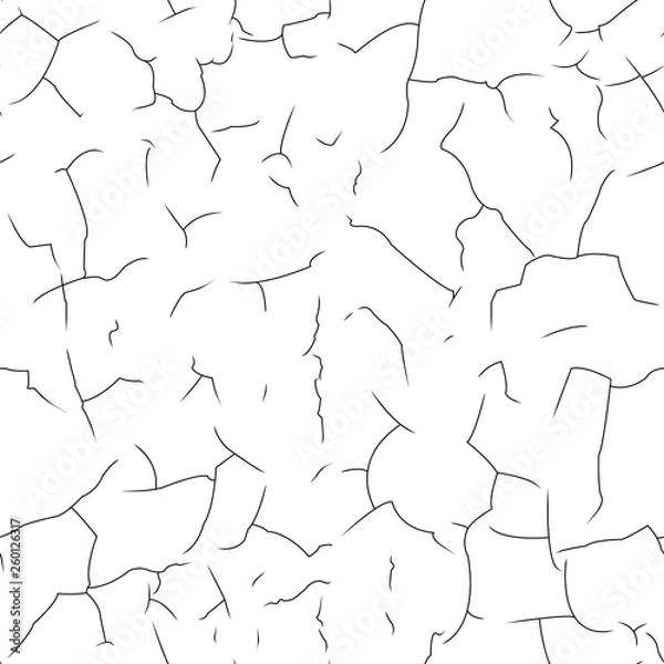 Obraz Seamless pattern. Black cracks on a white background. Vector illustration...