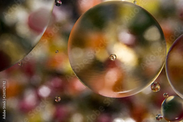 Fototapeta beautiful color abstract bubbles background, circles and ovals, macro abstraction