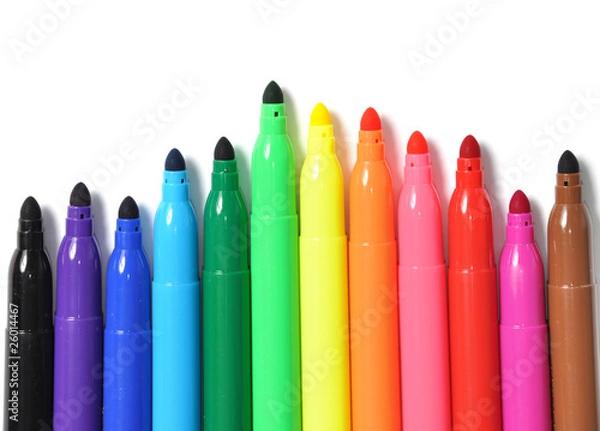 Obraz Colored marker pen isolated on white background