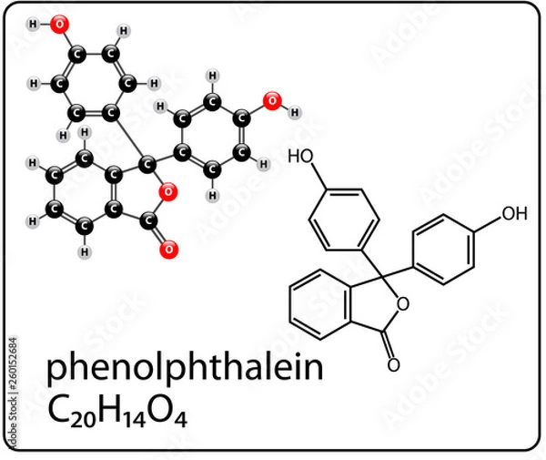 Fototapeta phenolphthalein Molecule Structure