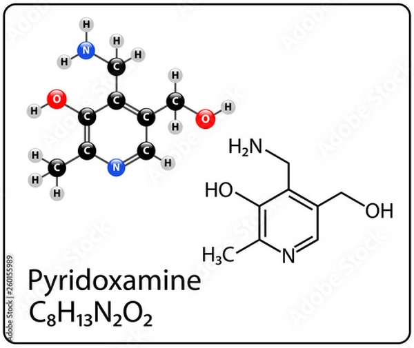 Fototapeta Pyridoxamine Molecule Structure