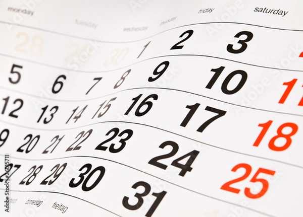 Obraz Closeup a calendar page