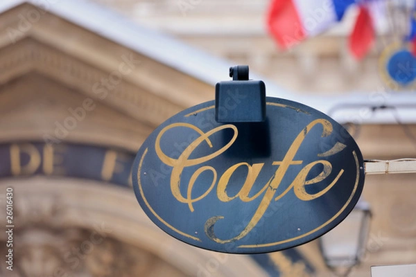 Obraz Szyld przy kawiarni