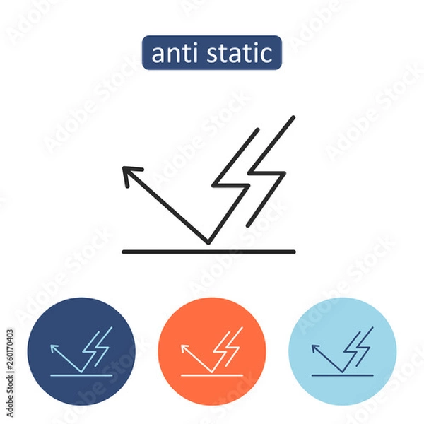 Obraz Anti static material outline icons set