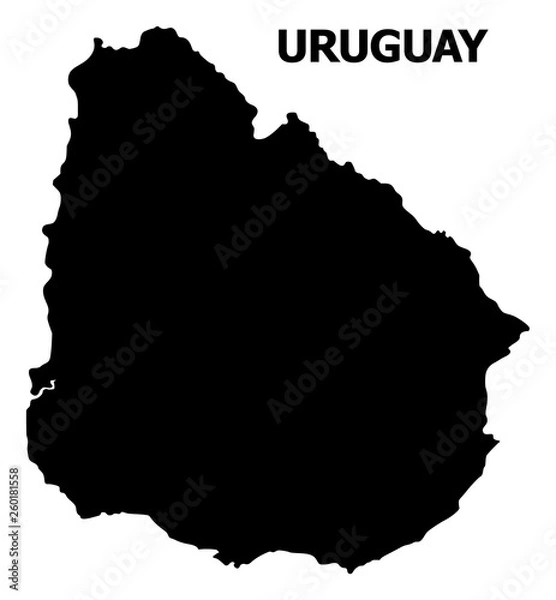 Fototapeta Vector Flat Map of Uruguay with Name