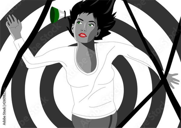 Fototapeta Girl lying on the target