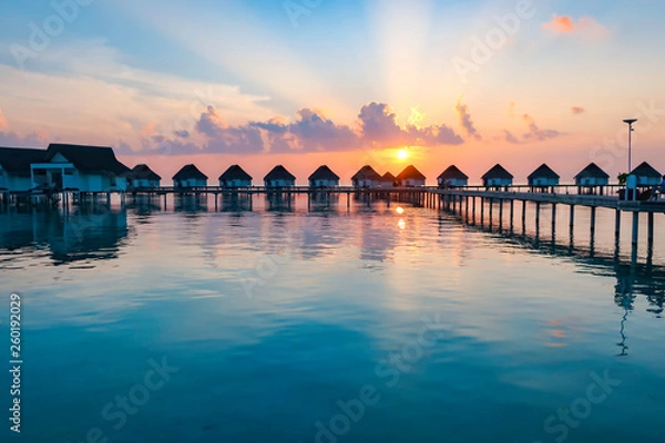 Obraz モルディブの夕焼け