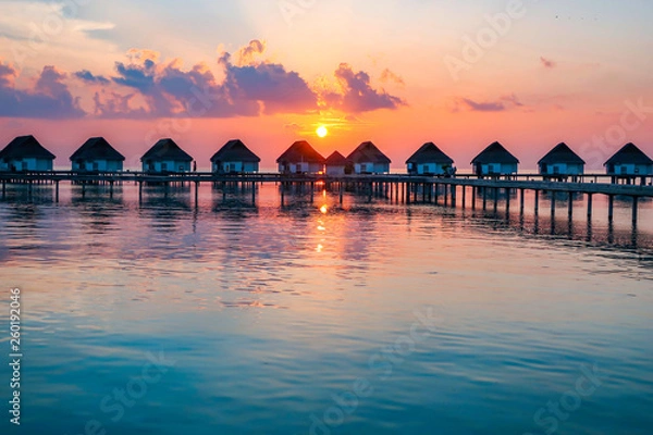 Obraz モルディブの夕焼け