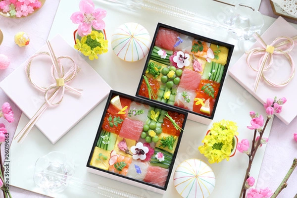 Fototapeta モザイク寿司　ひな祭り