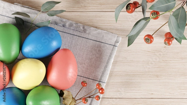 Fototapeta Easter colorful eggs 3d render